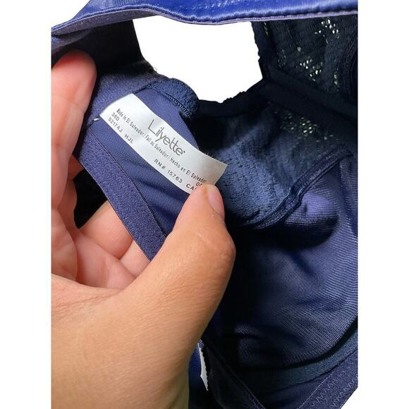 Lillyette by Bali Minimizer Comfort Lace Underwire Bra 0428 Sailor Blue Size 36D - Picture 5 of 6